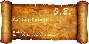 Sallay Bazsó névjegykártya